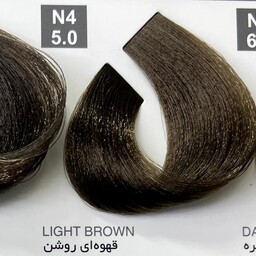 رنگ قهوه ای روشنN4،5.0،رنگ مو کاترومر بدون آمونیاک  و اکسیدان 