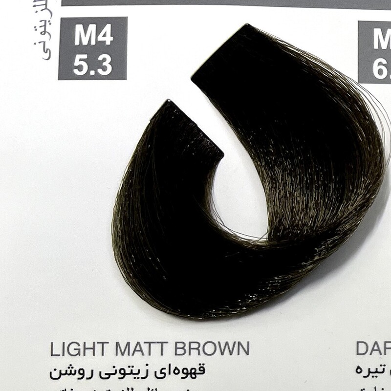 رنگ قهوه ای زیتونی روشنM4 ،5.3،  رنگ مو کاترومر بدون آمونیاک و یک عدد اکسیدان 150 میلی لیتر