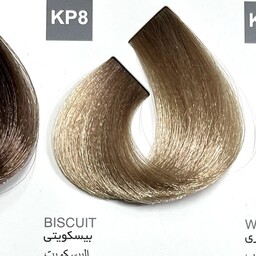 رنگ بیسکویتی KP8 ، رنگ مو کاترومر بدون آمونیاک و یک عدد اکسیدان 150 میلی لیتر