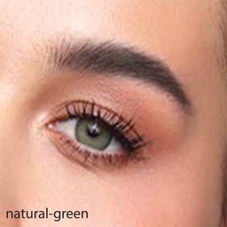 لنز رنگی طوسی سبز دور مشکی روزانه دهب natural-green