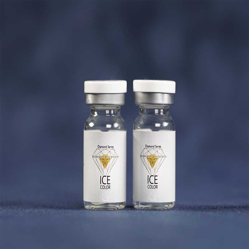 لنز طبی  رنگی عسلی بدون دور طبیعی سالانه  آیس کالر  shinybrown