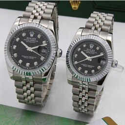 ساعت مردانه رولکس Rolex نقره ای صفحه مشکی