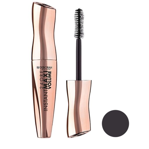 ریمل دبورا حجم دهنده اکسترا بلک اینترنت مکسی ولوم برس ساعت شنی DEBORAH InstantMaxiVolumeMascara