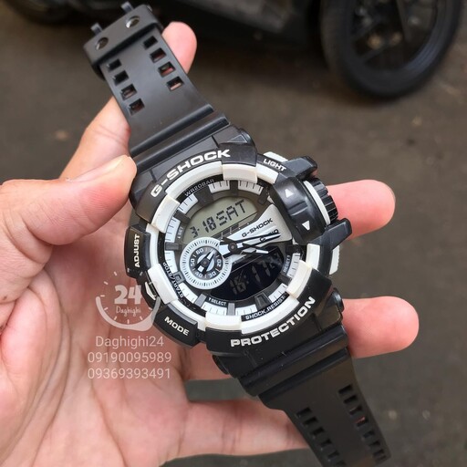 ساعت جی شاک رنگیGA-400HR-1AD (جیشاک GShock) ga400، تنظیم اتوماتیک با پایتخت کشورها ، اتولایت دار