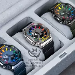 ساعت  مچی جی شاک استیل ga2100  ایندکس رنگی(های کپی)(جیشاک GShock) تنظیم اتوماتیک با پایتخت کشورها ، اتولایت اتوماتیک