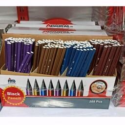 مداد مشکی گلکسی ادمیرال 3 گوش زغالی بدنه رنگی 