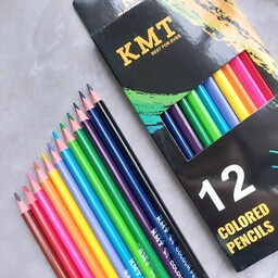 مداد رنگی 12 رنگ برند KMT جعبه مقوایی 