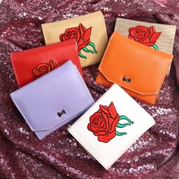 کیف پول زنانه و دخترانه مدل گل رز در رنگبندی