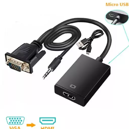 مبدل VGA to HDMI  وی جی ای به اچ دی ام آی