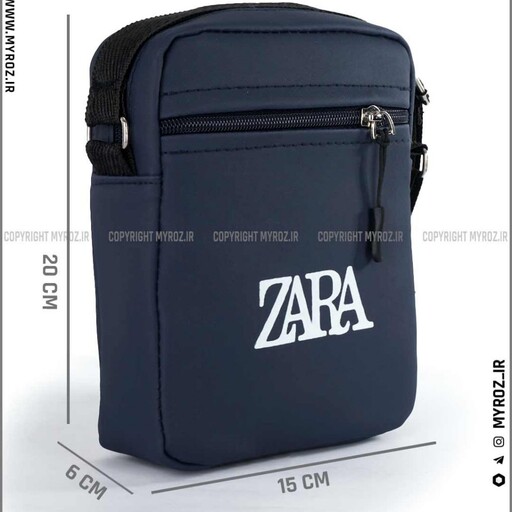 کیف دوشی چرم طرح زارا  ZARA مدل 2029 رنگ سورمه ای