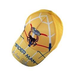 کلاه کپ پسرانه مدل مرد عنکبوتی کد 1130 رنگ زرد