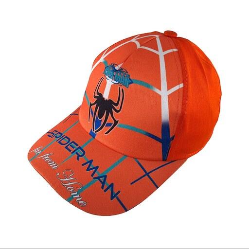 کلاه کپ پسرانه مدل مرد عنکبوتی کد 1133 رنگ نارنجی