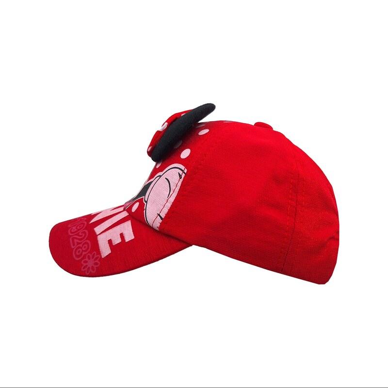 کلاه کپ دخترانه مدل MINIE کد 1145 رنگ قرمز