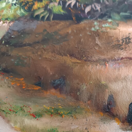 تابلو نقاشی رنگ روغن کوچه باغ