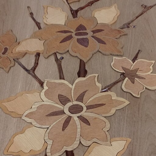 تابلو معرق چوب طرح گل