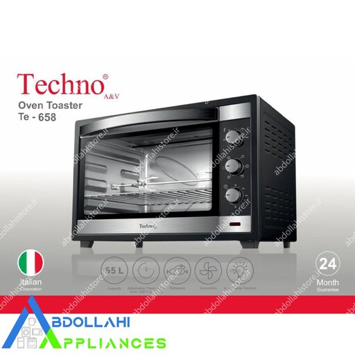 آون توستر تکنو Techno مدل Te-658 با 18 ماه گارانتی