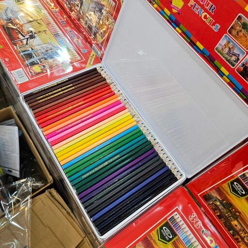 مداد رنگی 36 رنگ   جعبه فلزی  