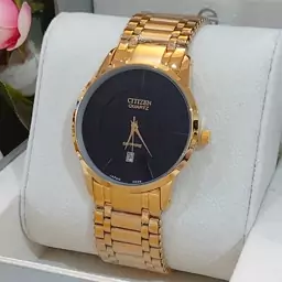 ساعت مچی مردانه سیتیزن سفیر CITIZEN SAPPHIRE ژاپن موتور طلایی مدل 2039Gطلایی صفحه مشکی 