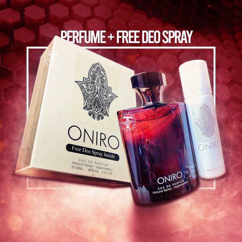 ادکلن مردانه فراگرنس ورد مدل اونیرو همراه با اسپری رایگان ا Fragrance World Oniro