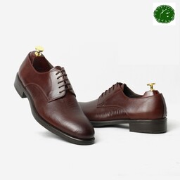 کفش مردانه رسمی، اداری، مجلسی تمام چرم طبیعی بندی دامون رنگ قهوه ای 