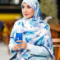 روسری رنگ روشن نخی سیااسکارف(زنبق آبی)