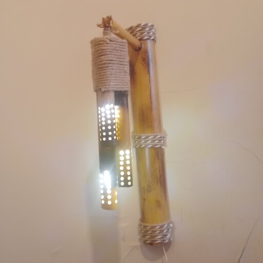 چراغ خواب شیک ساخته شده از چوب بامبو 