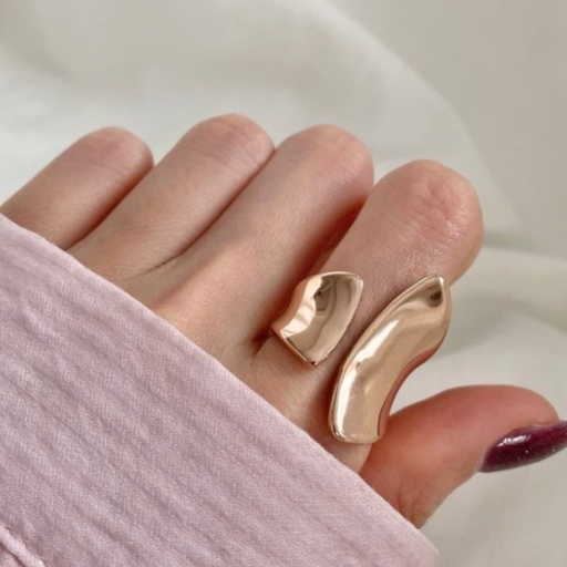 انگشتر زنانه دخترانه استیل دفرمه رزگلد