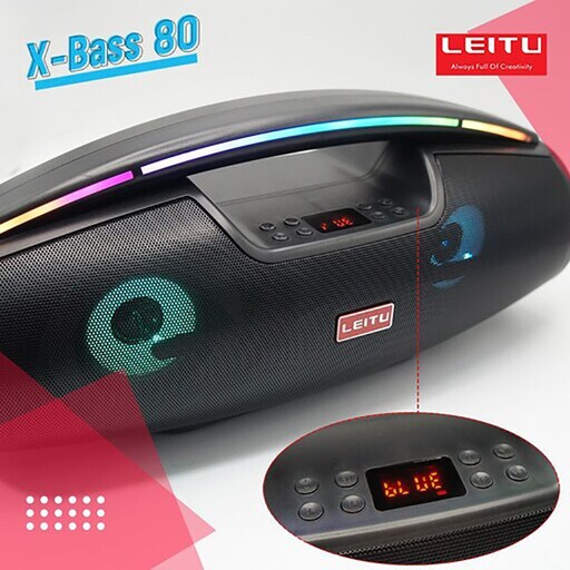 اسپیکر بلوتوثی قابل حمل لیتو LEITU X-BASS 80  گارانتی 12 ماهه لیتو