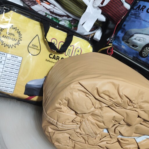 چادر شاسی بلند ضد آب ضد خش داخل پنبه ای مدل کره ای سایز LC1 رنگ کرم 