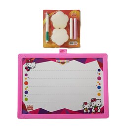 تخته دو رو ویان مدل Hello Kitty  به همراه تخته پاک کن و ماژیک و گچ مجموعه 6 عددی