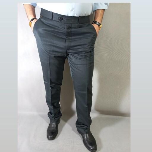 لباس شلوار مردانه جین لی راسته پارچه ای اسلش(پارچه ای فاستونی نیک رنگ مشکی پررنگ)