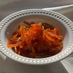مربای هویج  با خلال پوست پرتقال خانگی ، بدون مواد نگهدارنده و گلوکز، تهیه شده با شکر طبیعی ، 900 گرمی