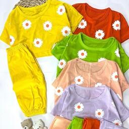 کراپ شلوارک بابونه بچگانه دخترانه سایزهای 40 و 45 و 50 و 55