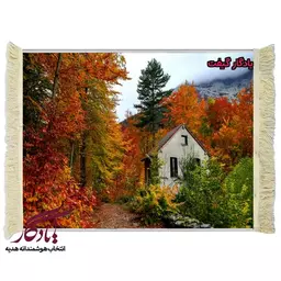 تابلو فرش ماشینی طرح منظره پاییز ساری کد m47 - 40*30