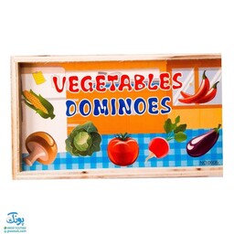 بازی آموزشی دومینو چوبی سبزیجات آموزش اعداد انگلیسی (28 عددی)