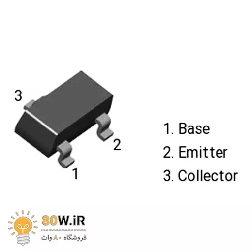 ترانزیستور SS8550 smd کد 1HD پکیج SOT-23 (بسته 20 عددی)