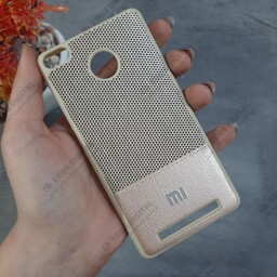 قاب گوشی Xiaomi Redmi 3S پشت پارچه ای چرمی - طلایی