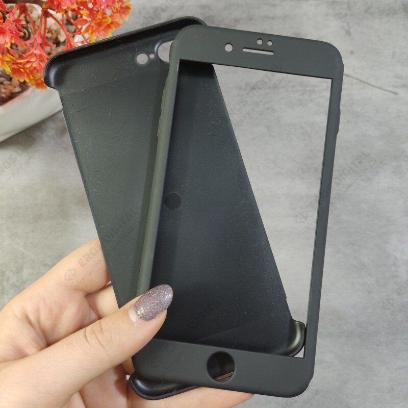 قاب گوشی محافظ 360 درجه iPhone 7 Plus همراه با گلس - مشکی