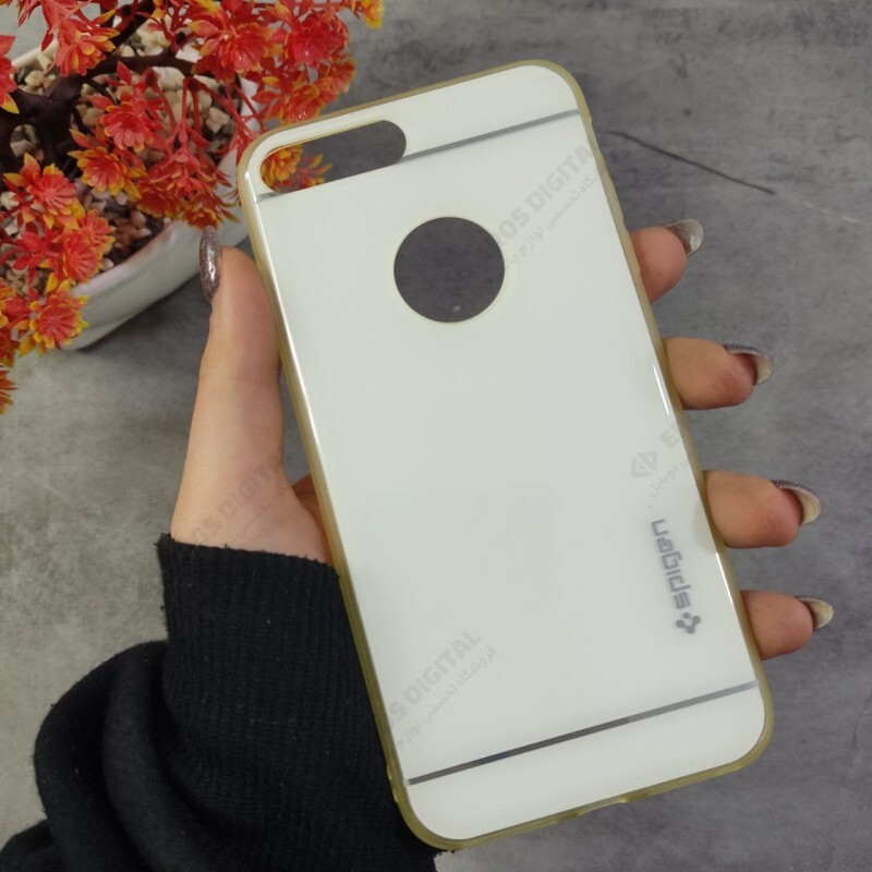 قاب گوشی iPhone 7 Plus مدل Spigen پشت طلق طرح1 - طلایی