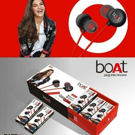 هندزفری با سیم برند BOAT مدل Bass Head 211 - مشکی قرمز, هفت روز ضمانت تست و اصالت کالا