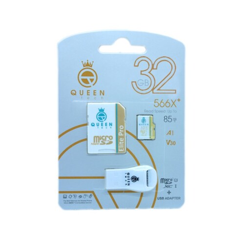 کارت حافظه Micro SDHC کوئین تک مدل Elite pro A1-V30-566X PLUS کلاس 10 استاندارد UHS-l U3 سرعت 85mbps ظرفیت 32 گیگابایت ب