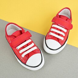 کفش راحتی دخترانه و پسرانه بندی و چسبی طر آل استار کد 358616 رنگ  قرمز سایز 27تا36