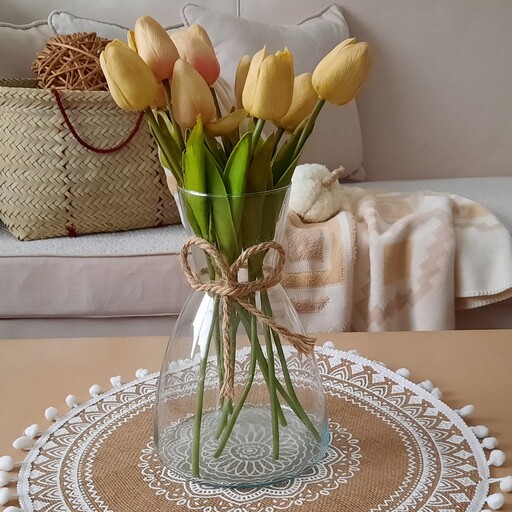 گلدان بلور راشا گلدان رومیزی دکوراتیو شرکتی گلدان شیشه ای دکوری