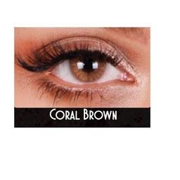 لنز رنگی چشم مکس ویو ویژن فلش رنگ عسلی  بدون دور  Coral Brown