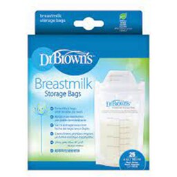 کیسه ذخیره شیر مادر دکتر براون dr browns بسته 25 عددی کودکان