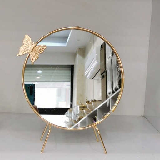 آینه تک هفت سین آینه فلزی طلایی 