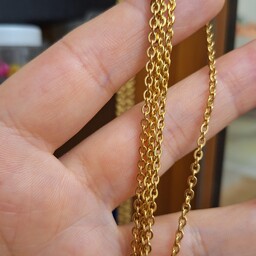 زنجیر استیل رنگ ثابت مدل دیپلمات رنگ طلایی و نقره ای در دو سایز 50 و 60 سانت