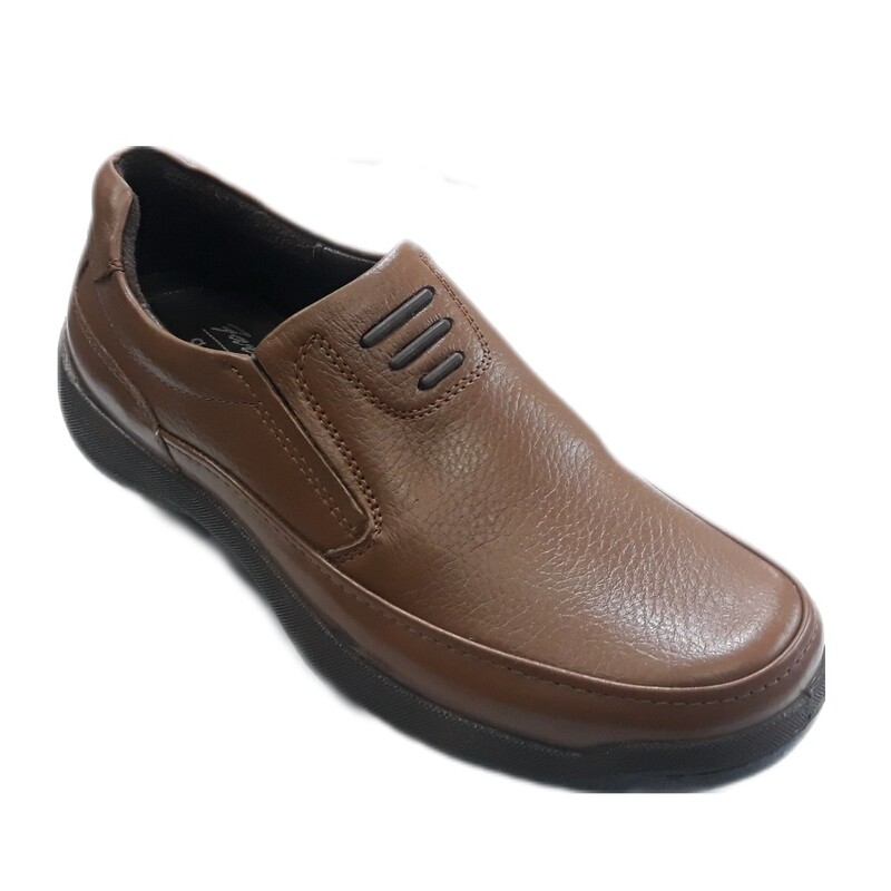 کفش چرم مردانه فرزین مدل موناکو رنگ گردوئی سایز بندی 41و42و43و44و45