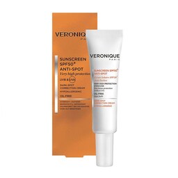 کرم ضد آفتاب و ضد لک بی رنگ ورونیک مناسب برای پوست چرب با SPF50