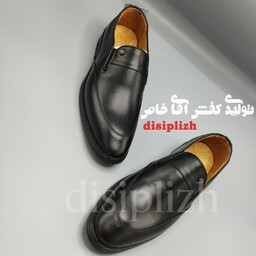 کفش چرم تک رنگ مجلسی تبریز مردانه دستدوز ارسال رایگان و ارسال فوری 